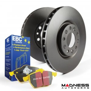 Jaguar XF Brake Pads + RK Rotors - Rear - EBC - Yellow Stuff - Premium - Set 